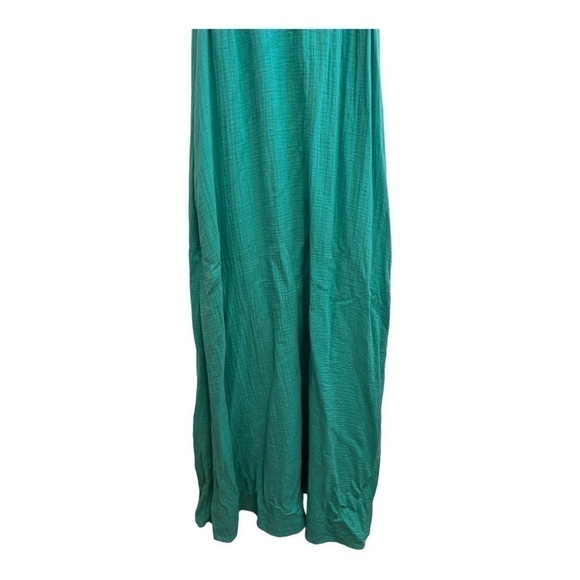 CASLON TEXTURED COTTON SLEEVELESS MAXI DRESS IN GREEN MARINE - Picture 8 of 14